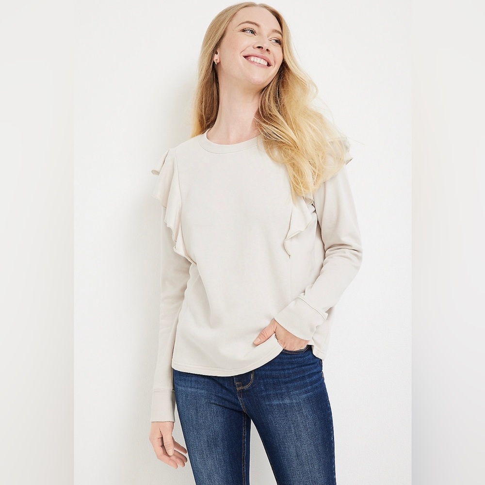 Maurice’s Ruffle Crew Neck Sweatshirt Size XXL
